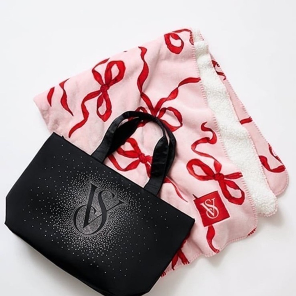 Victoria's Secret Black Leather Tote Bag